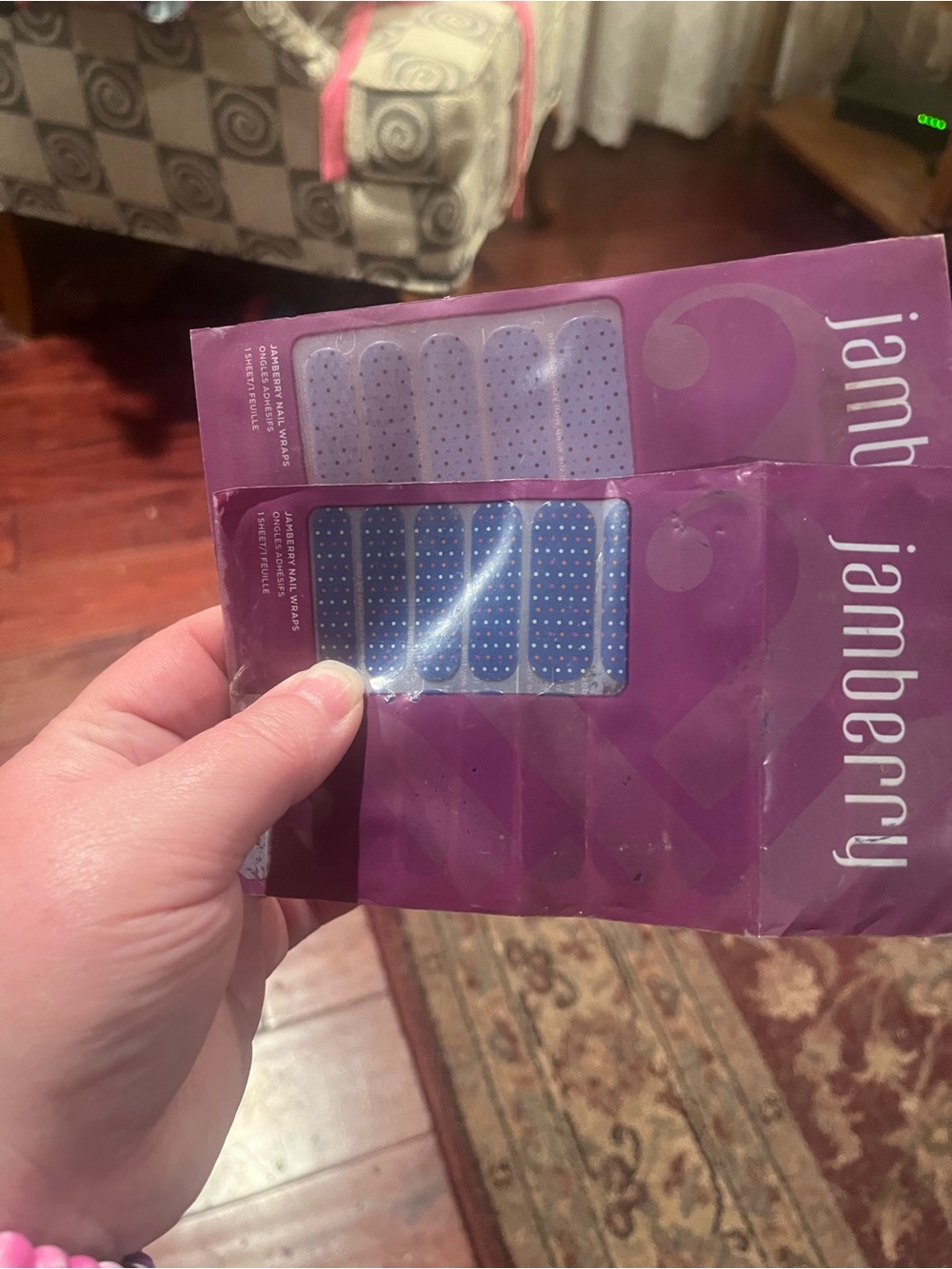 Jamberry Purple and Blue Dot Nail Wraps